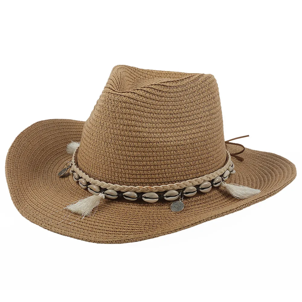 Shell tassel sun hat - Khaki