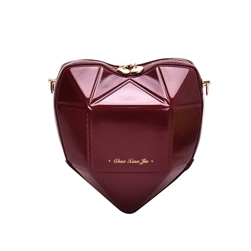 Geometric heart-shaped bag - Red