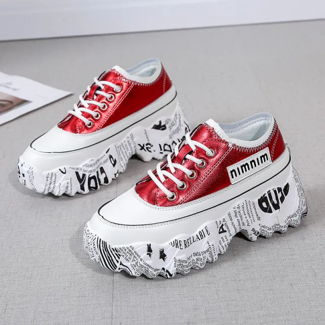 Casual platform platform sneakers Red - Shop at LoveMi