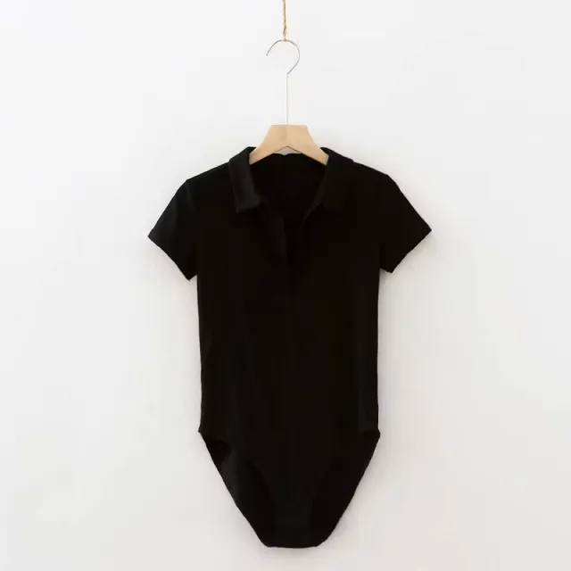 Slim fit short sleeved T shirt rompers Black - Shop at LoveMi