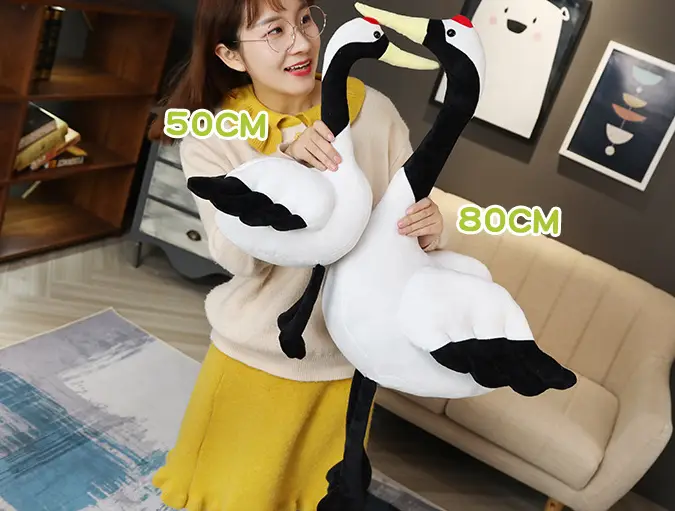 Red-crowned crane plush doll