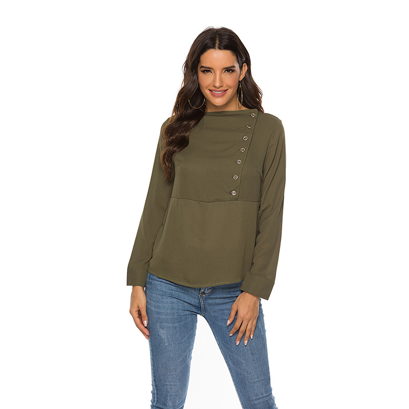 Buttoned loose chiffon shirt