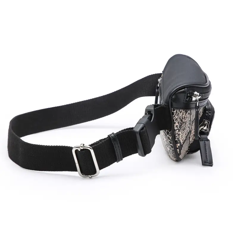 Snake print fashion belt bag