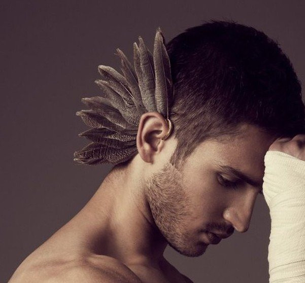 Vintage Boho Feather Clip Earring