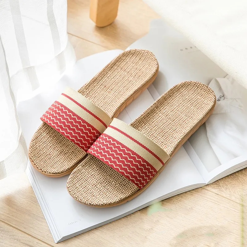 Slippers women summer home slippers couple slippers - Red