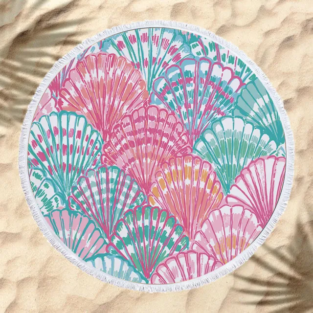 Microfiber and tassel round beach towel Photo Color 150X150Cm - Shop at LoveMi