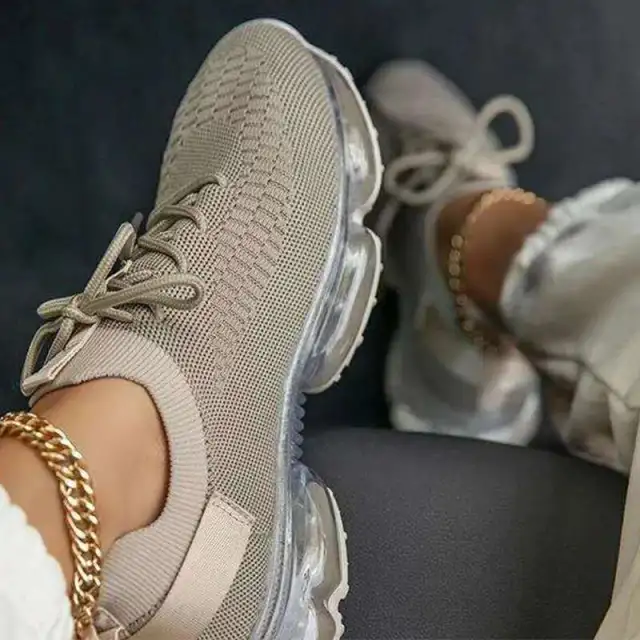 Large mesh breathable casual sneaker Khaki - Shop at LoveMi
