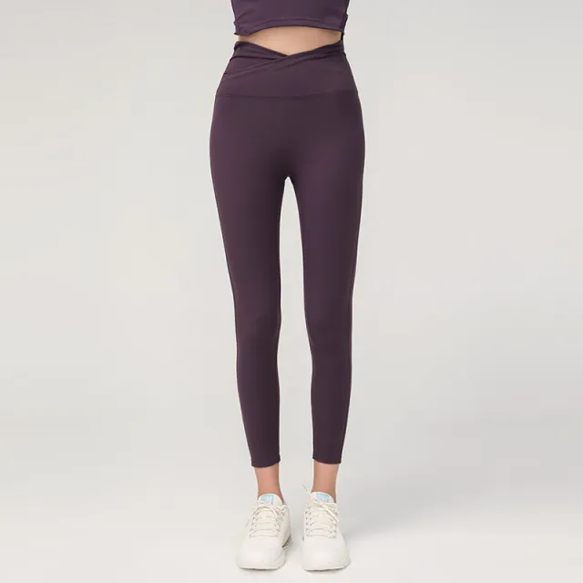 Skinny high waist cropped trousers Purple - Shop at LoveMi