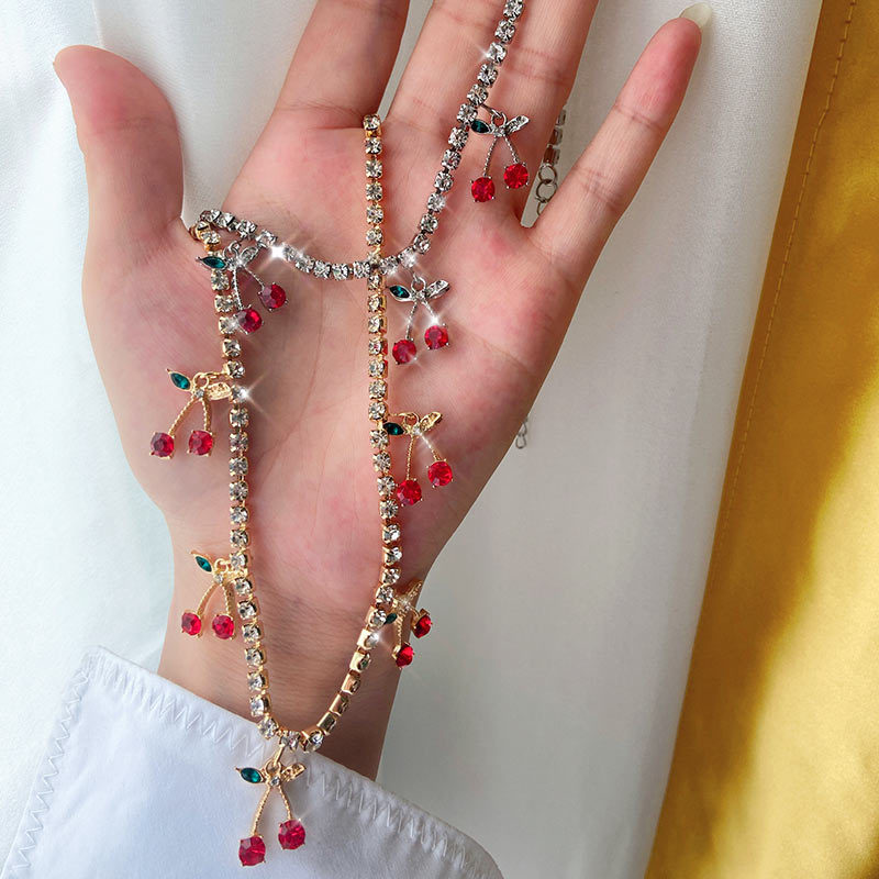Diamond small cherry necklace