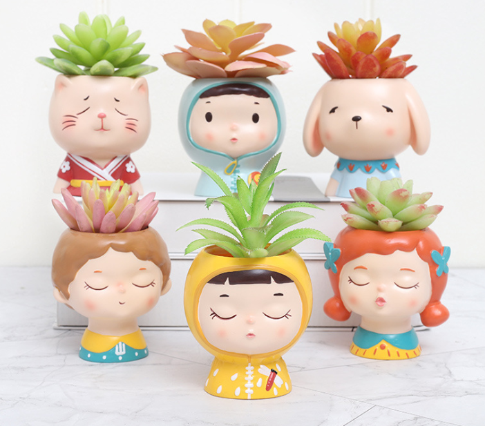 Creative character succulent flower pot