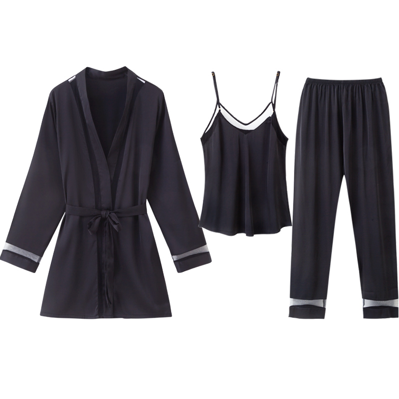 Sexy ice silk three-piece suit