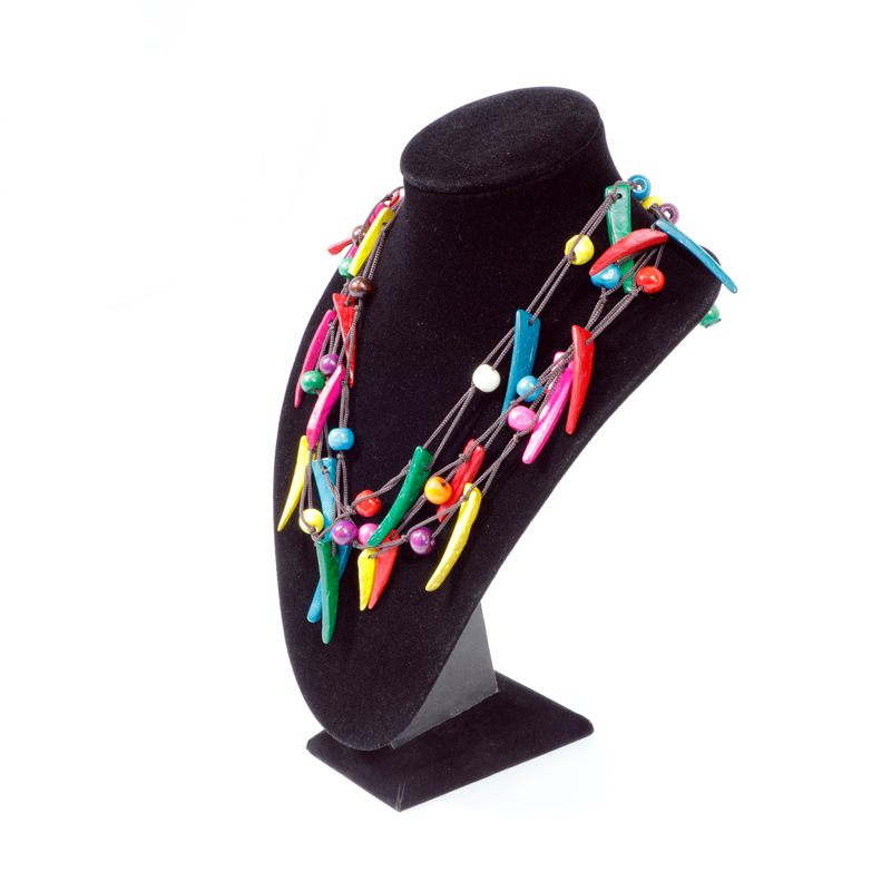 Women's retro multi-layer hand-woven pendant necklace