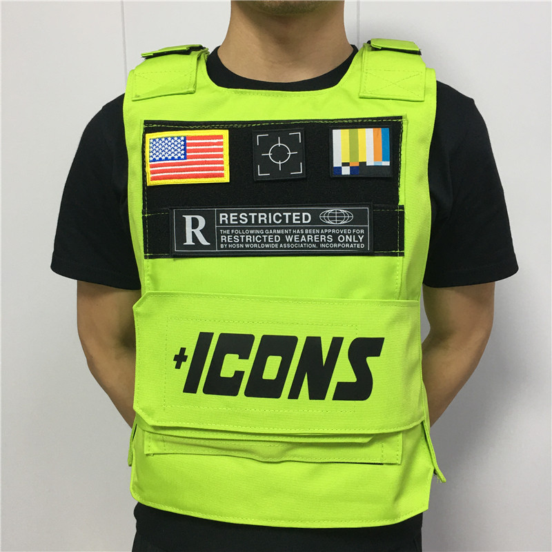 Hudson Outerwear + Icons Neon Green Tactical Vest Adjustable