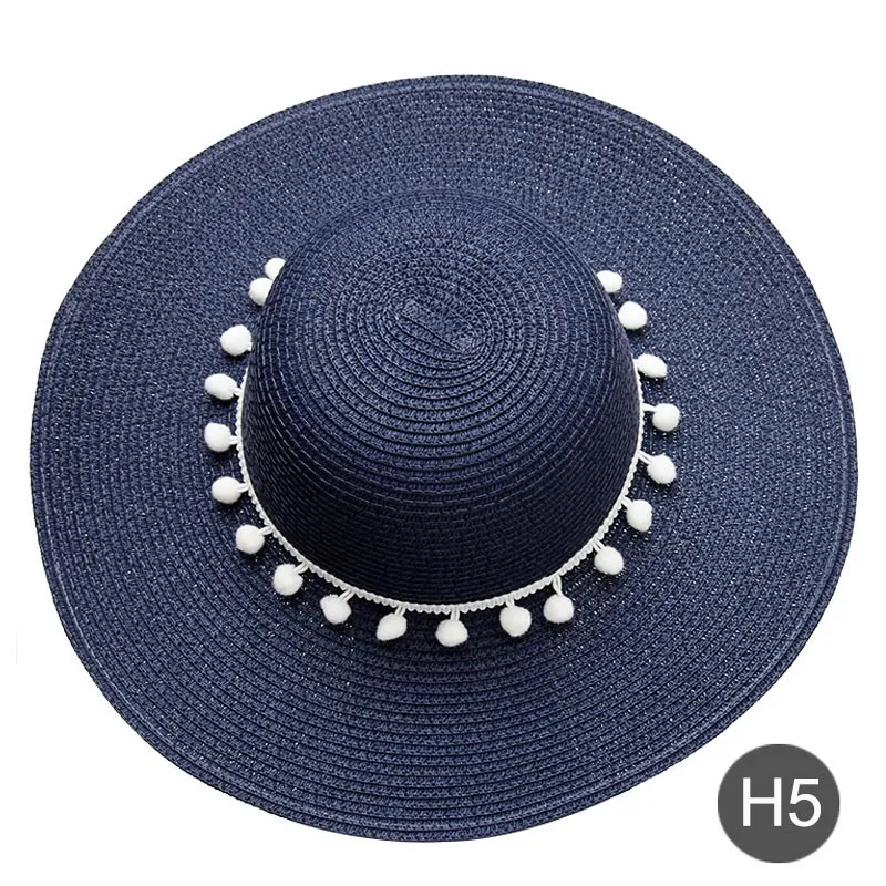 Fashion Personalized Custom Embroidery Beach Hat Your Name Text Logo Women Sun Hat Palm Straw Hat - H5