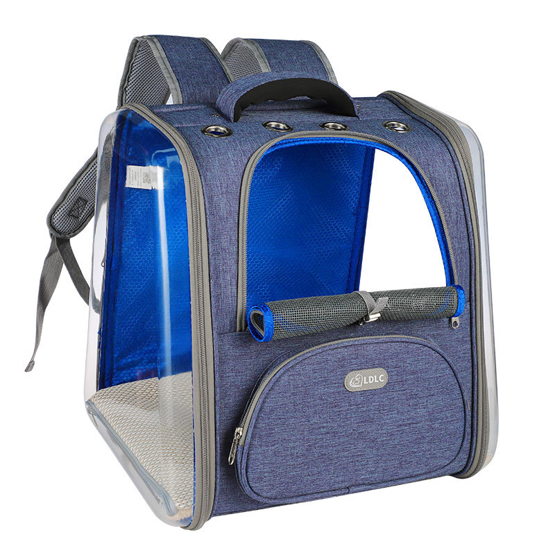 Plastic see through window pet backpack Denim Blue Royal Blue - Shop at LoveMi