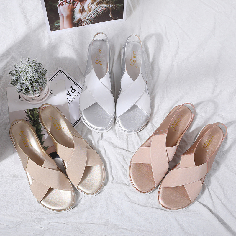 Flat heel flat sole student beach shoes