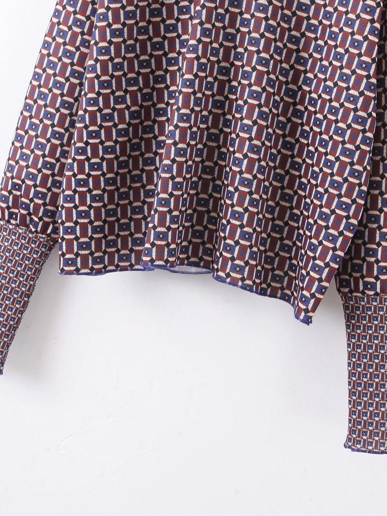 Retro casual geometric print jacquard shirt