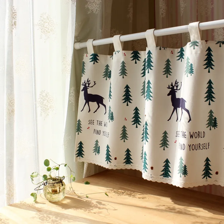 Kitchen Fabric Short Curtains