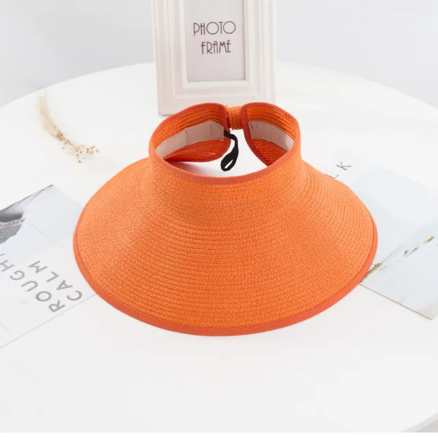 Summer foldable empty top hat Orange - Shop at LoveMi