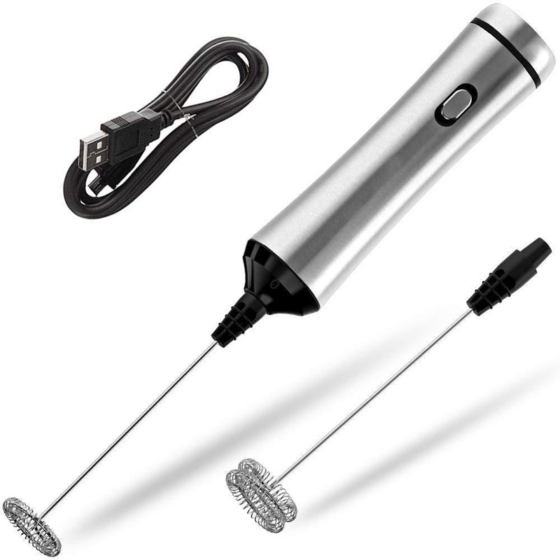 USB Mini Milk Frother Handheld Stainless Steel | Drink Mixer for Coffee, Lattes