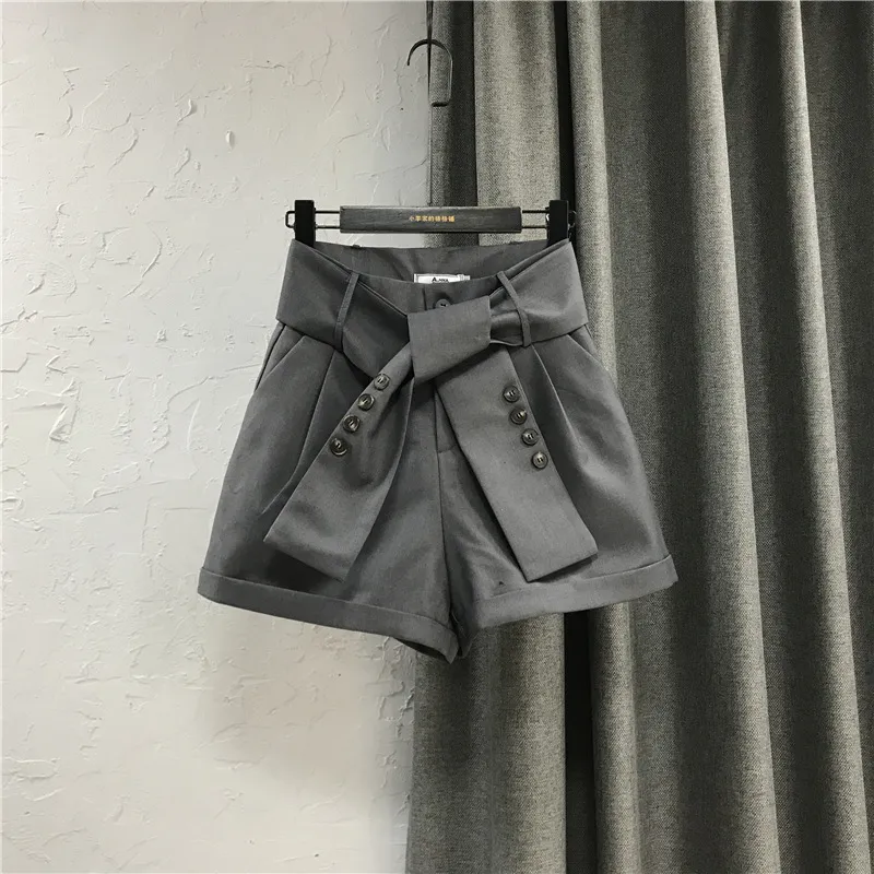 Suit wide leg shorts - Grey