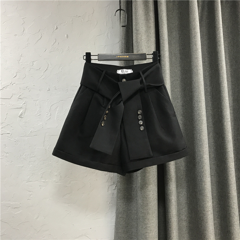 Suit wide leg shorts Black - Shop at LoveMi