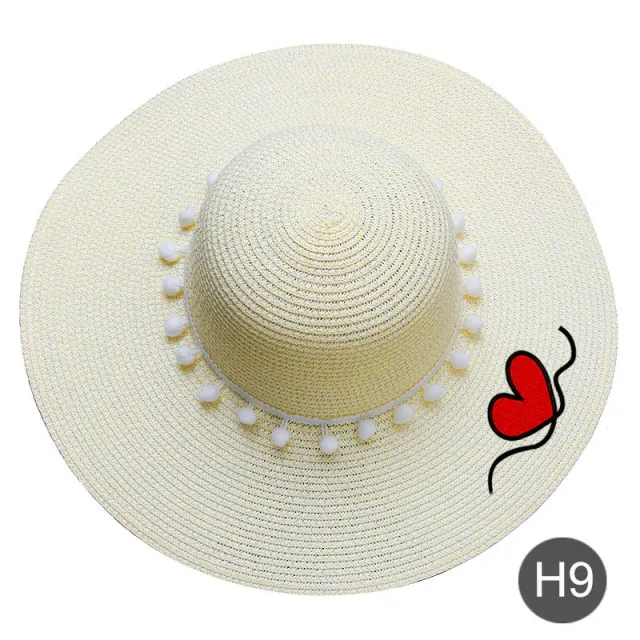 Fashion Personalized Custom Embroidery Beach Hat Your Name Text Logo Women Sun Hat Palm Straw Hat H9 - Shop at LoveMi