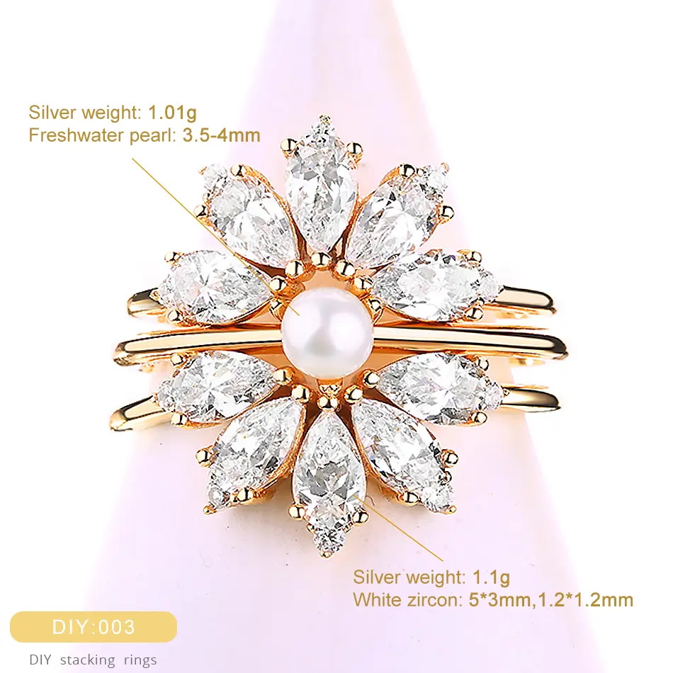 Combination with S925 silver pearl ring