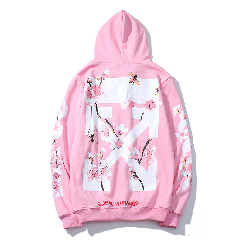 Sakura Arrow Print Hooded Hoodie for Men and Women