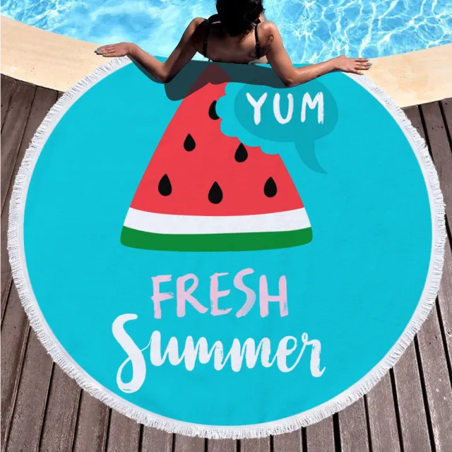 Digital printing round beach towel 12 Style Tassel 150X150Cm - Shop at LoveMi