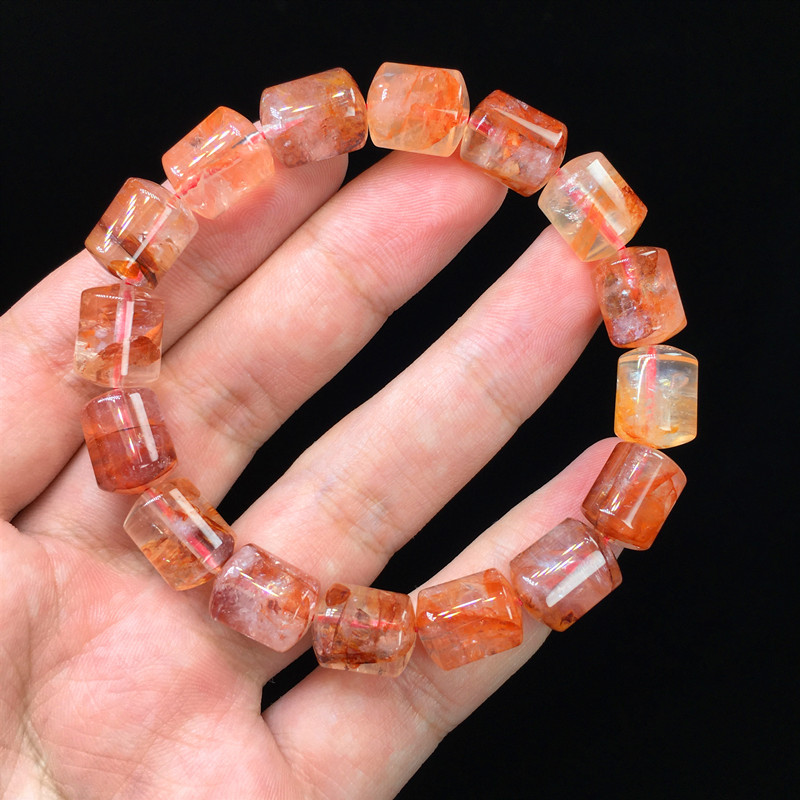 Brazil natural red glue flower ghost crystal bracelet