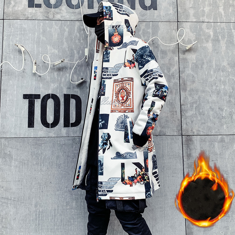 Hooded student jacket mid-length trench coat