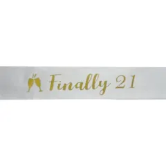 Birthday party shoulder strap etiquette strap - White - View 1