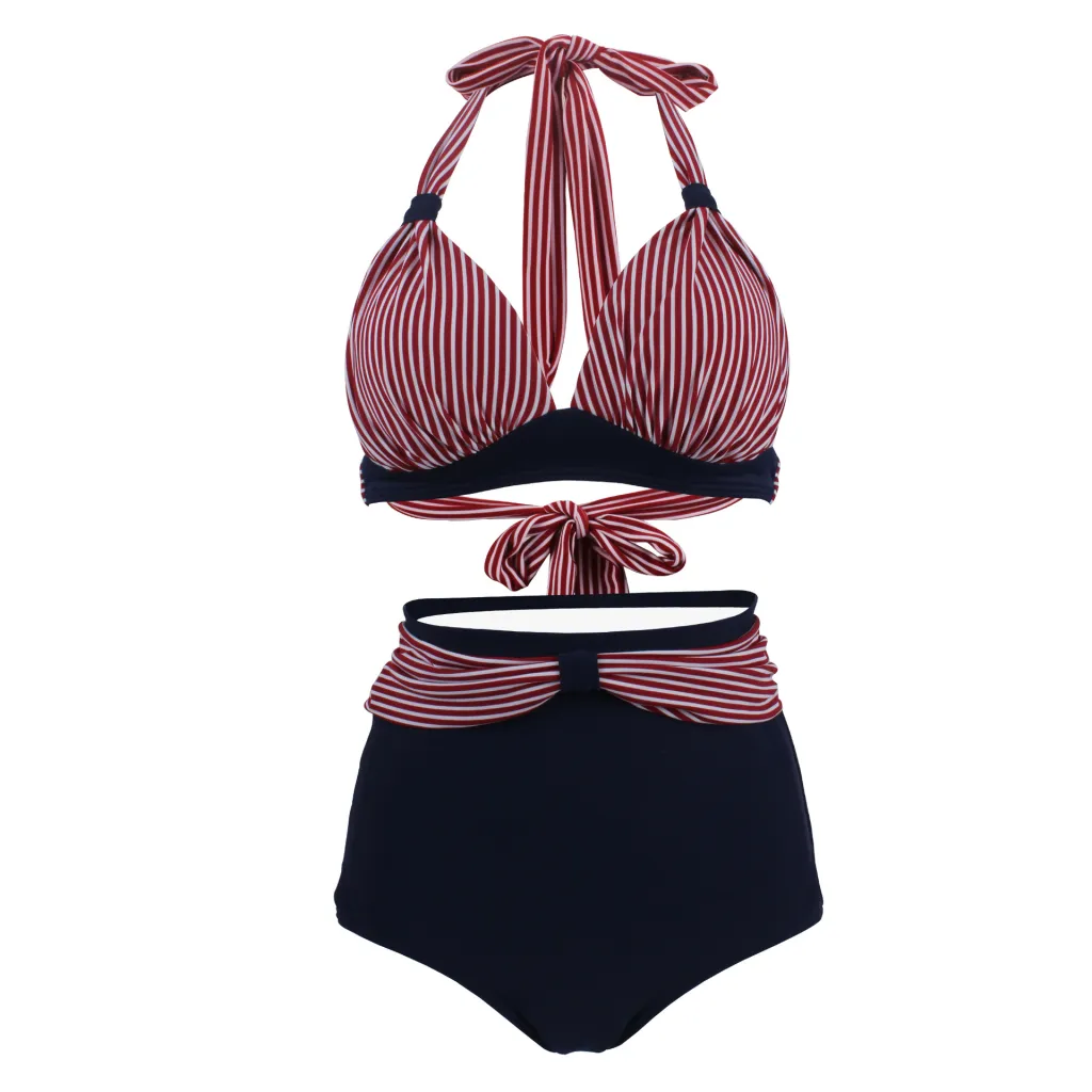 Polka dot high waist swimsuit - 02Swimsuit-Xxl