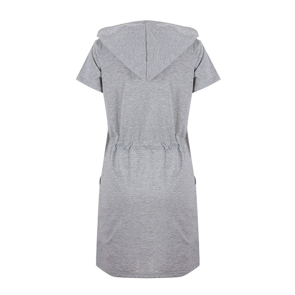 Hooded pullover short sleeve dress