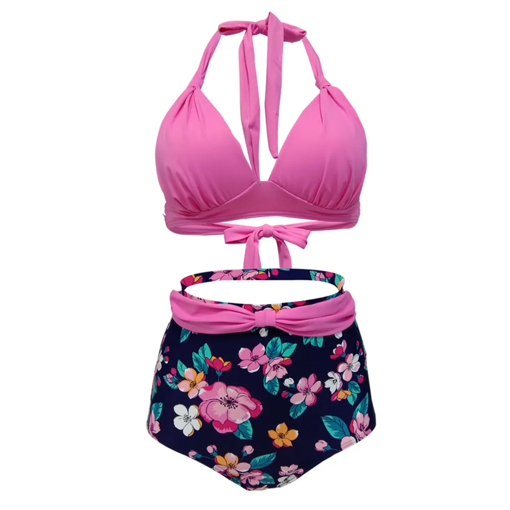 Polka dot high waist swimsuit - 08Swimsuit-L