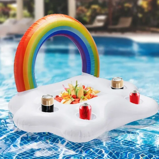 Rainbow cloud cup holder cola beer drink inflatable water ice bar Photo Color - Shop at LoveMi