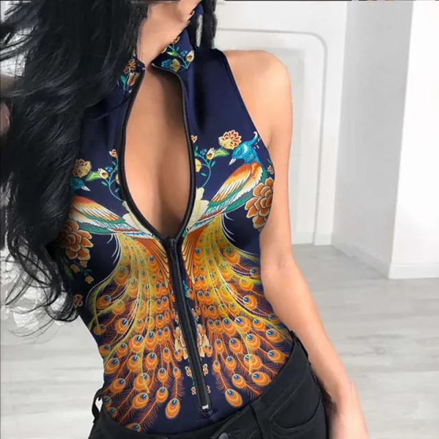 Black Zip One Piece Top Lzq1463D - Shop at LoveMi