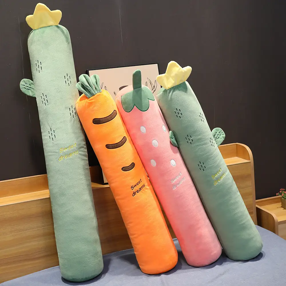 Cactus Strawberry Carrot Fruit Long Pillow