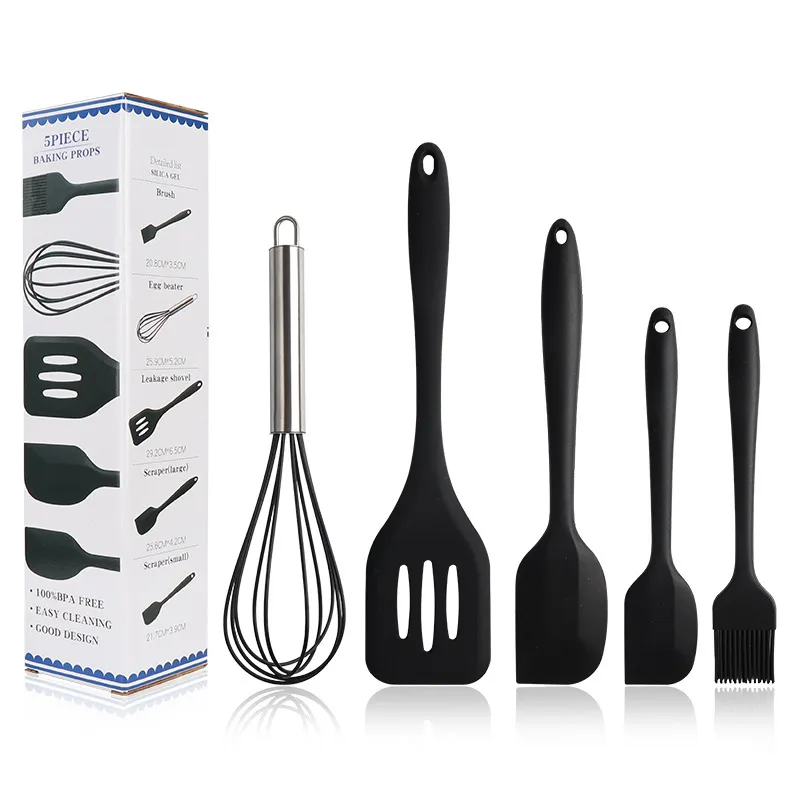 5-piece silicone kitchenware set - Black