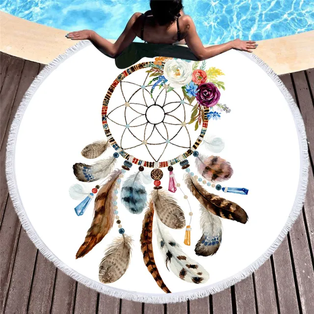 European And American Style Microfiber Round Beach Towel 12 Style - Shop at LoveMi