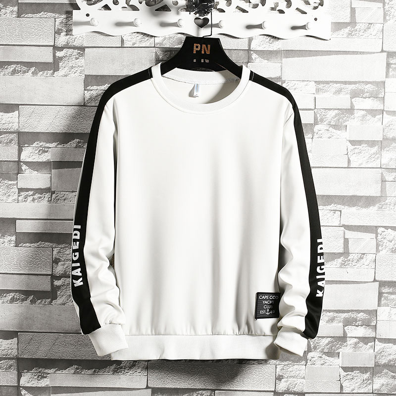 Color block contrast round neck sweater