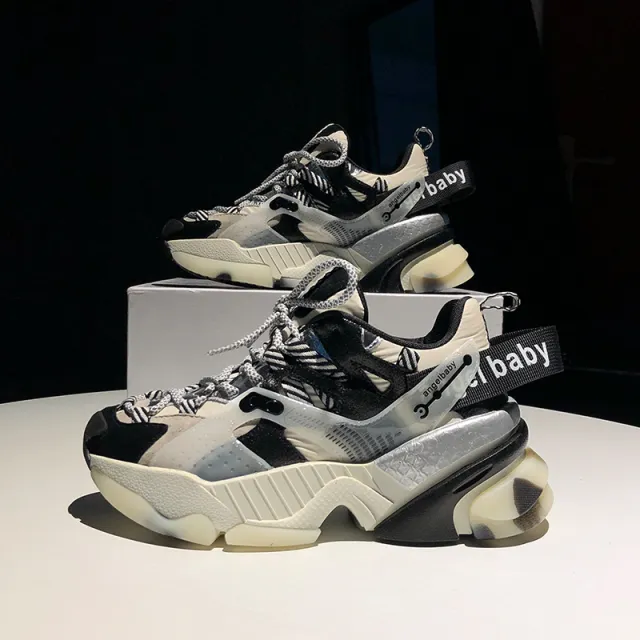 Color block platform sneakers Black - Shop at LoveMi