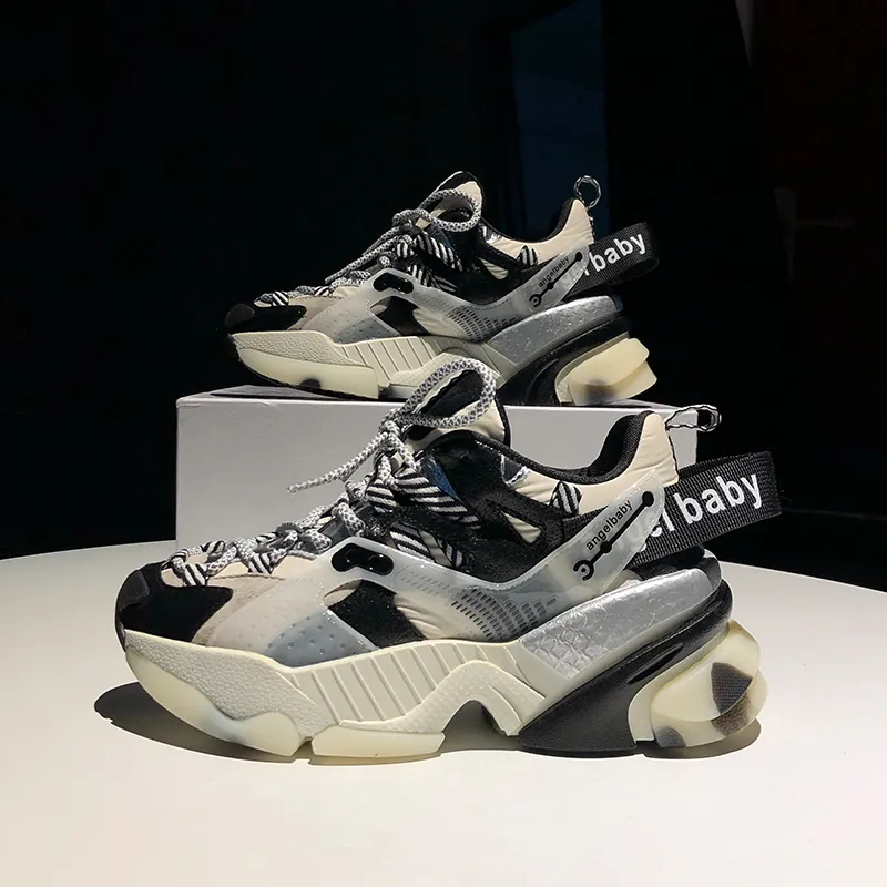 Color block platform sneakers - Black