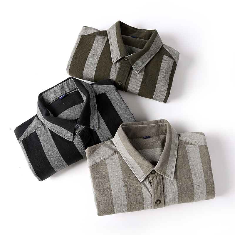 Japanese wide stripes men's casual