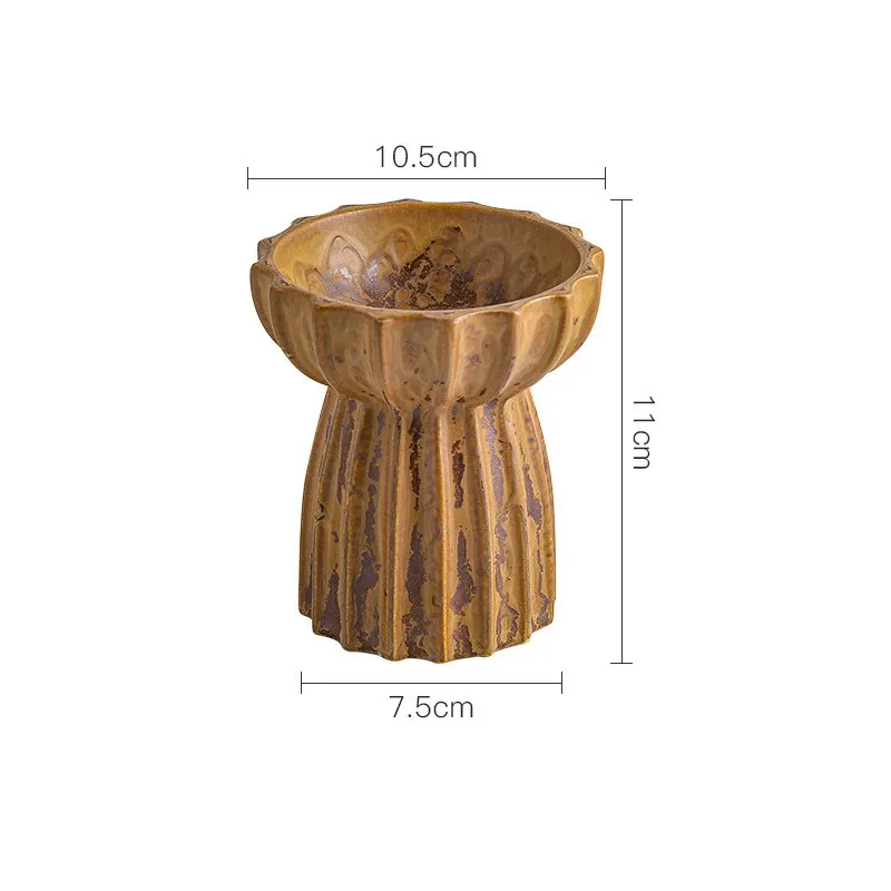 Ceramic tall cat bowl - Leopard