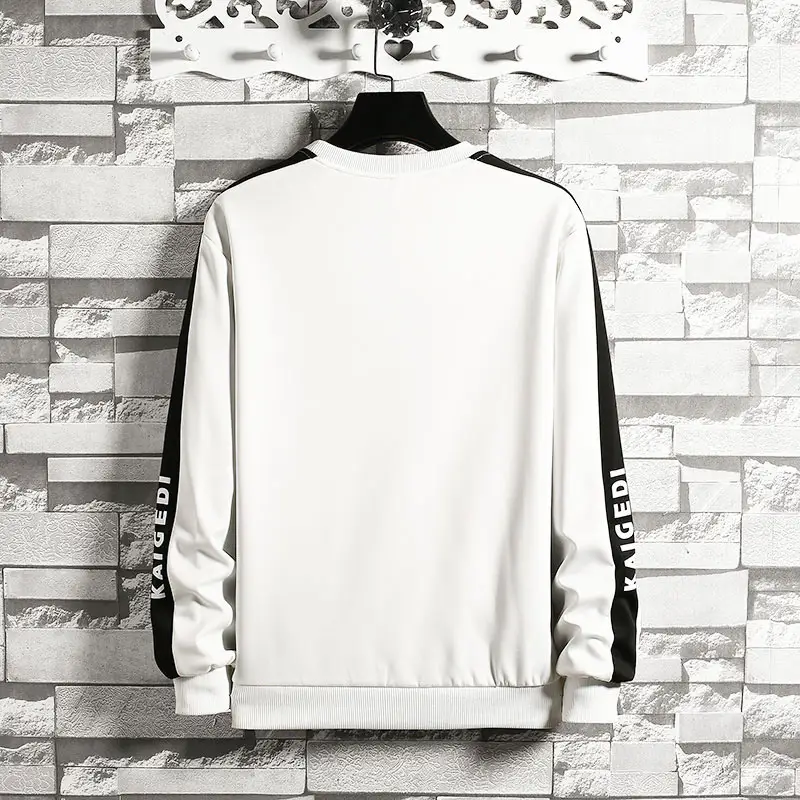 Color block contrast round neck sweater