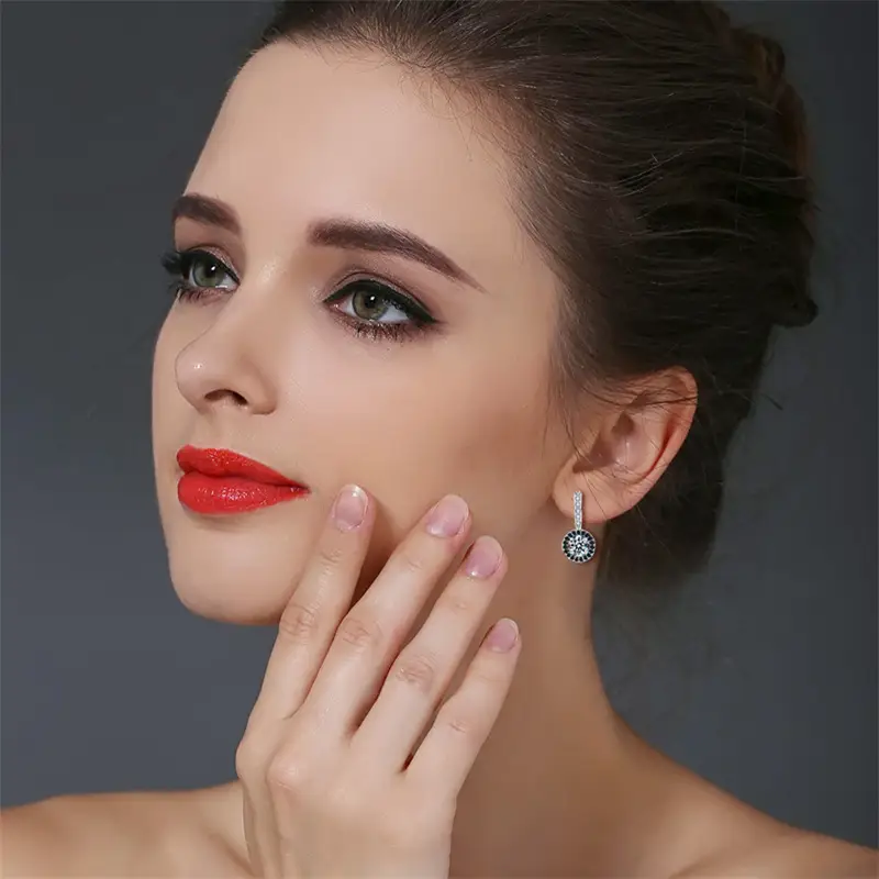 Sterling silver zircon earrings