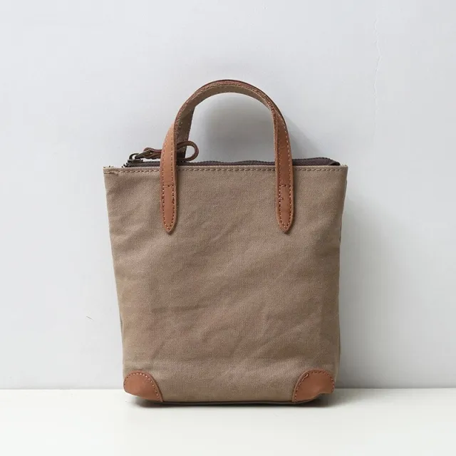 Mini canvas handbag Khaki - Shop at LoveMi