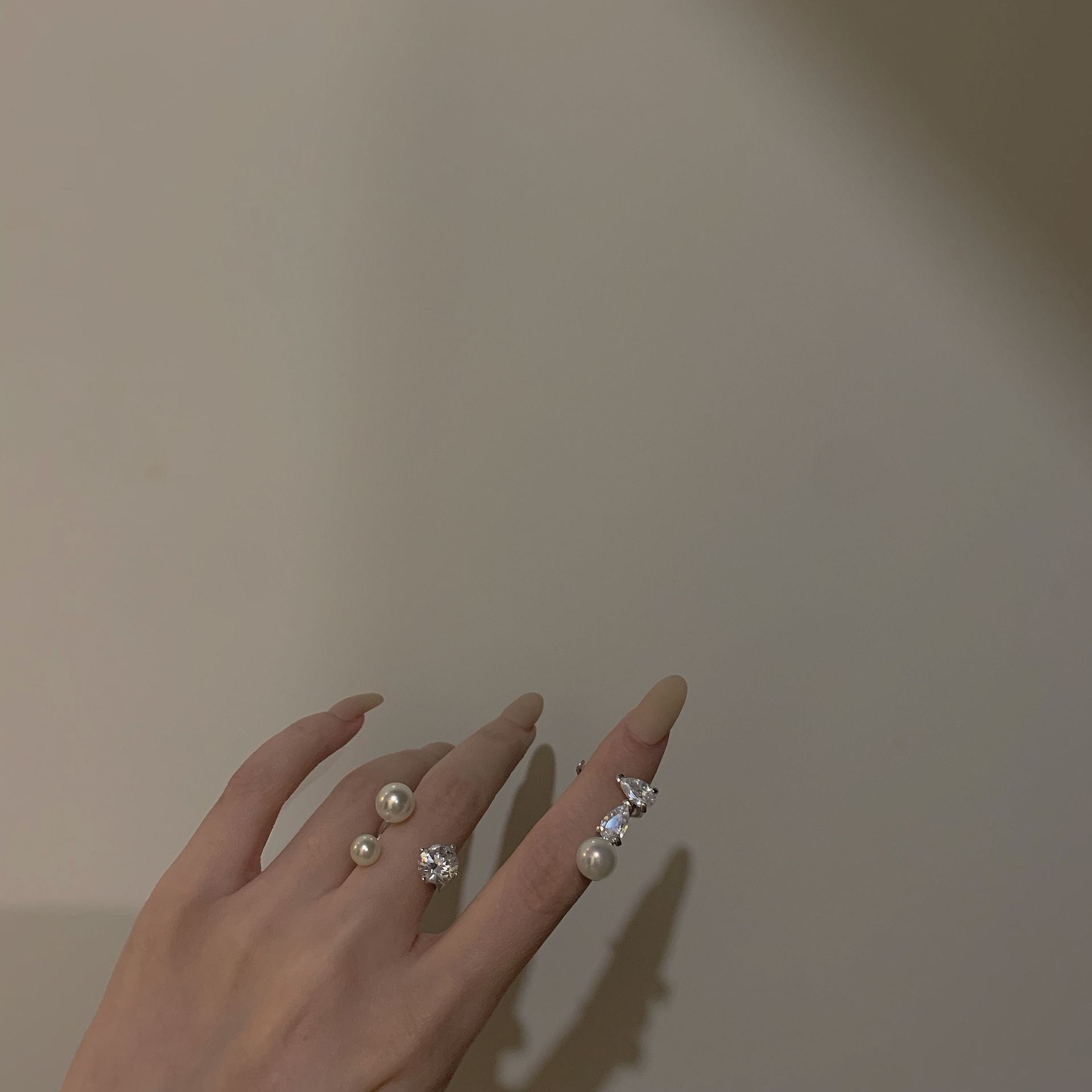 Pearl Rhinestone Ring